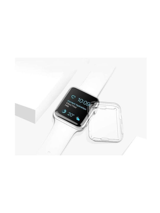 Carcasă de Silicon în culoarea Transparent pentru Apple Watch Series 2, Apple Watch Series 3