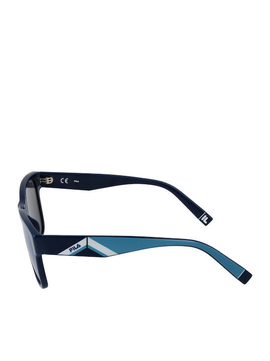 FILA Men's Sunglasses with Blue Frame and Blue Mirror Lens SFI118V 82B