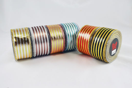 Loneta Ribbon Foil Stripes Silver-Gold 5.5 Cm X 9 M Gold