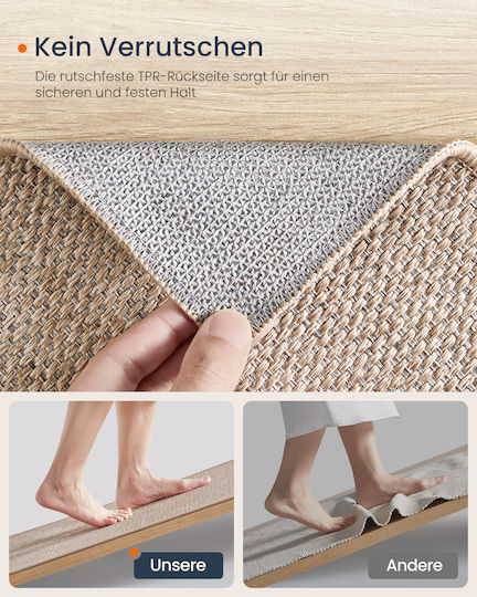 Songmics Non-slip Runner Summer Jute Camel Brown 80x150cm