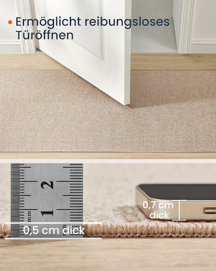 Songmics Non-slip Runner Summer Jute Camel Brown 80x150cm