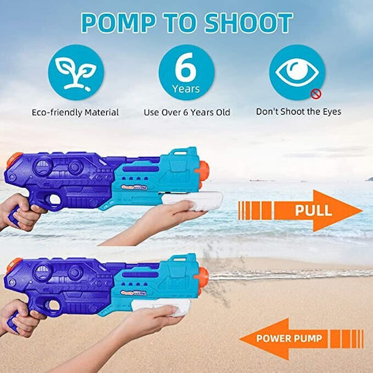 Pistoale de Jucărie pentru Copii 1500 Ml Tank Cu Mână de Transport Piscină Plajă Flippy 3 Ani+ Albastru Navy Lungime 44 Cm