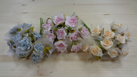 Large Light Blue Foam Rose with Organza