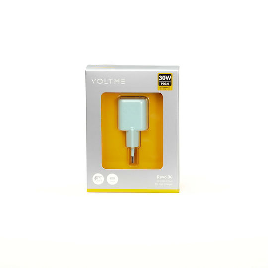 Voltme Charger Without Cable GaN with 2 USB-C Ports 30W Power Delivery / Quick Charge 3.0 Greens (Revo)