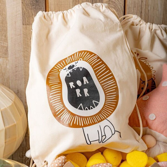 Τσαντα Υφασματινη Backpack Καμηλοπαρδαλη Λιονταρι Μαιμου 30x40cm