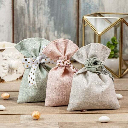 Lurex Pouch Set/5 12x17cm Gold Pink