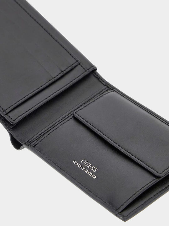 Boston Leather Men's Wallet Coins Black