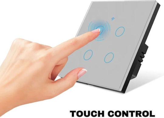 Comutator de Perete Wi-Fi Argintiu