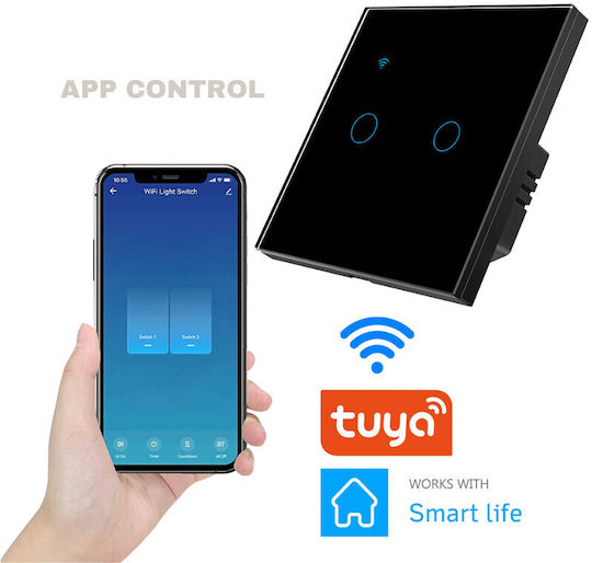 Încastrat Comutator de Perete Wi-Fi cu Cadru Negru