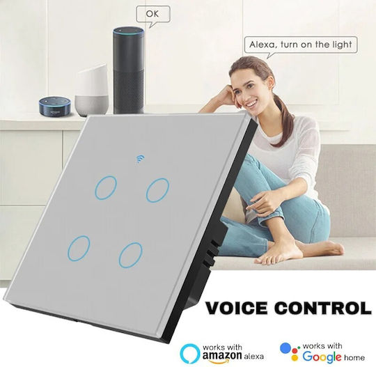 Comutator de Perete Wi-Fi Argintiu
