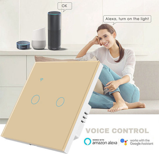 Încastrat Comutator de Perete Wi-Fi Auriu