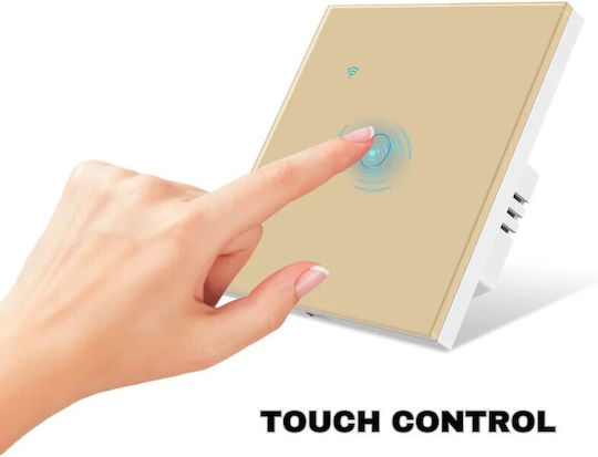 Comutator De Perete Tactil Wi-Fi Comenzi Auriu