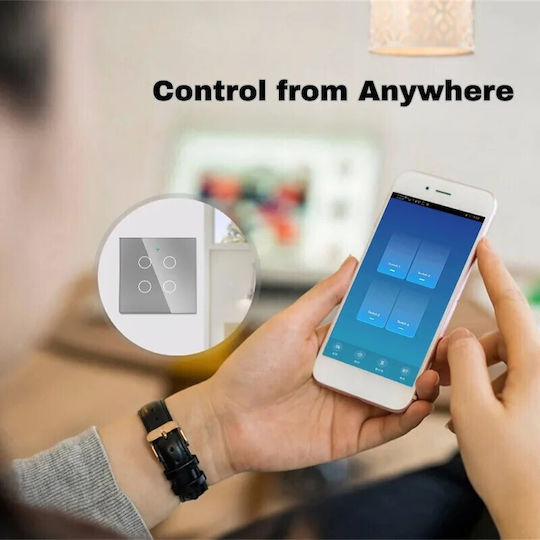 Comutator de Perete Wi-Fi Argintiu