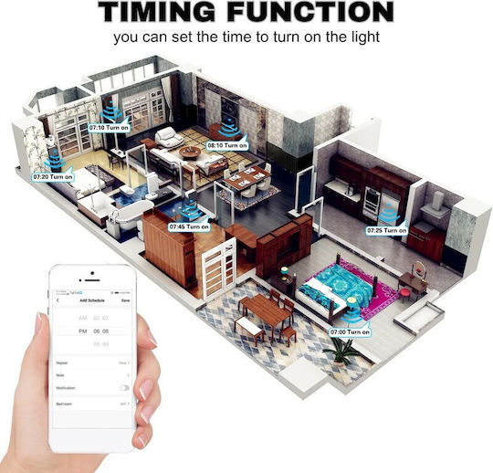 Încastrat Comutator de Perete Wi-Fi Argintiu