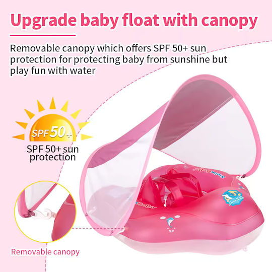 bebeLOGIC Schwimmtrainer Swimtrainer mit Sonnenschutz Rosa