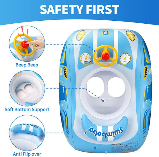 Inflatable Car Sunshade Babies Children Blue Suitable Ages 1-4 Bebelogic