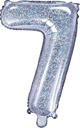 Luftballon Folie Zahl Silber 35cm