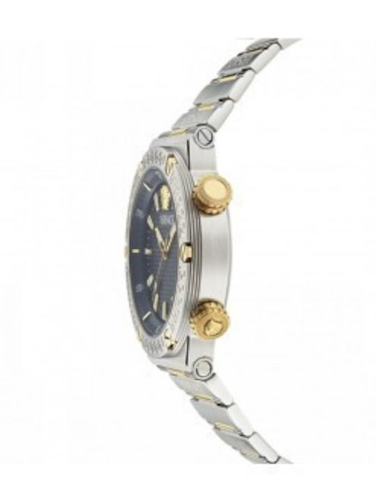 Versace Greca Logo Uhr Batterie mit Metallarmband Versace Greca Logo Uhr Batterie mit Metallarmband