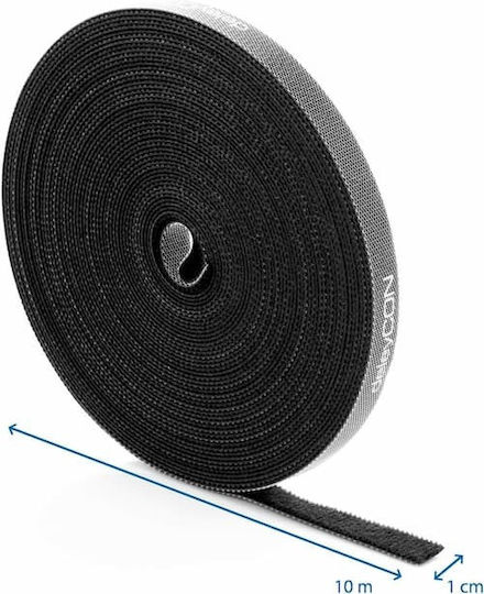 DeleyCON Αυτοκόλλητη Ταινία Χριτς Χρατς Μαύρη 10mm
