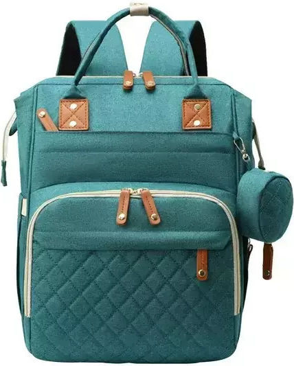 Wickeltasche-Bett Rucksack Türkis 42x30x18cm.