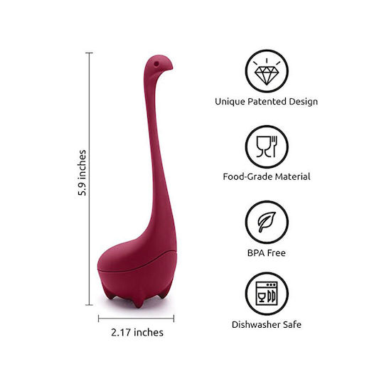Infuzor pentru Ceai din Frunze Libere din Silicon Roșu Aprins Baby Nessie Medilogic