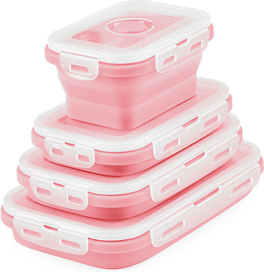 Set Cutii de prânz Roz 4 bucăți