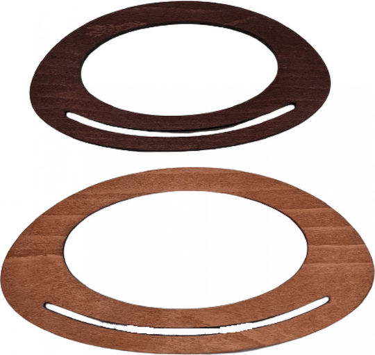 Holzgriff für Tasche Smile Braun 20x10cm 2 Stück