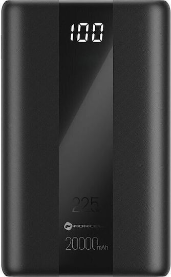 Forcell P20K2 Power Bank 20000mAh 22.5W με 3 Θύρες USB-A και Θύρα USB-C Power Delivery / Quick Charge 3.0 Μαύρο