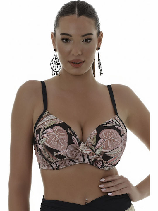 Chic Classics Bikini Сутиен E Чашка с Подплънки Флорален Blue