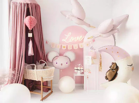 Oh Baby Fabric Garland Pink Soft Tassels 2.5m