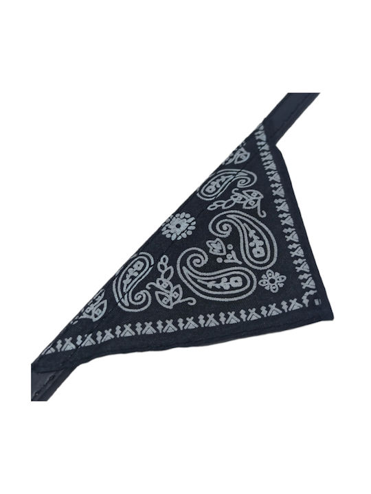 Dog/Cat Collar 30cm Bandana with Bell Black
