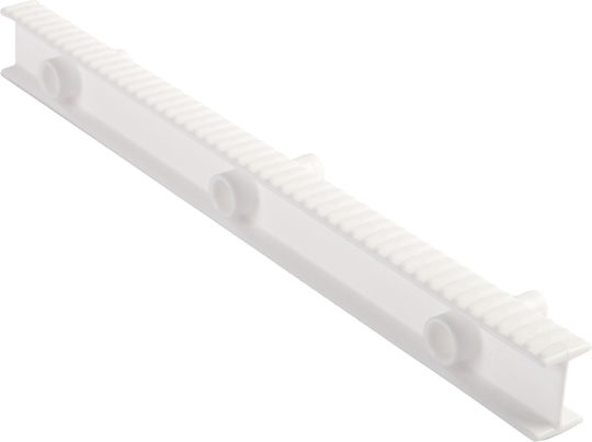 Grătar flexibil antiderapant Micplast pentru preaplin, dublu față, lățime 23,7 cm, siguranță în trei puncte, lungime 1 m, alb