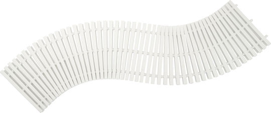 Grătar flexibil antiderapant Micplast, dublu față, lățime 29,5 cm, siguranță în trei puncte, lungime 1 m, alb