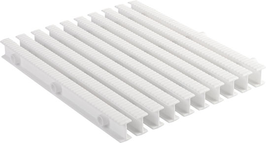 Grătar flexibil antiderapant dublu față Micplast lățime 24,5cm siguranță preaplin cu trei puncte lungime 1m alb