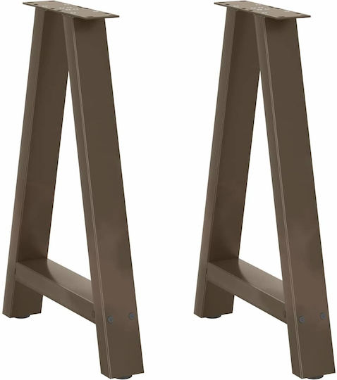 vidaXL Metallic Furniture Leg 2 Pieces Suitable for Office / Table / Coffee Table 72cm Beige