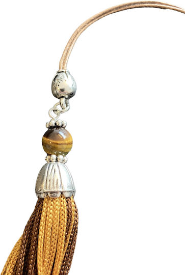 Eye Of The Tiger Worry Beads with Tassel Brown 34cm