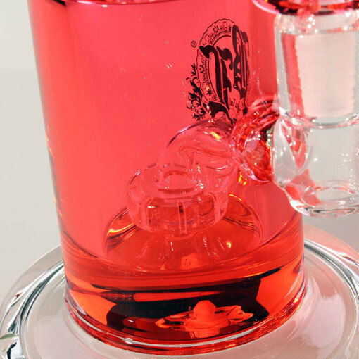 Bong din sticlă pentru ierburi cu sistem de răcire Bl + percolator roșu 23cm