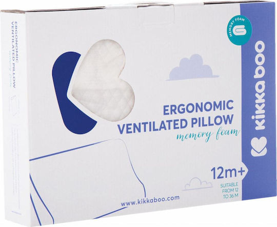 Kikka Boo Βρεφικό Μαξιλάρι Ύπνου Memory Foam Ventilated White Velvet 25x34εκ.