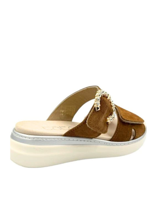 Women's Flat Sandals Anatomic in Brown Color