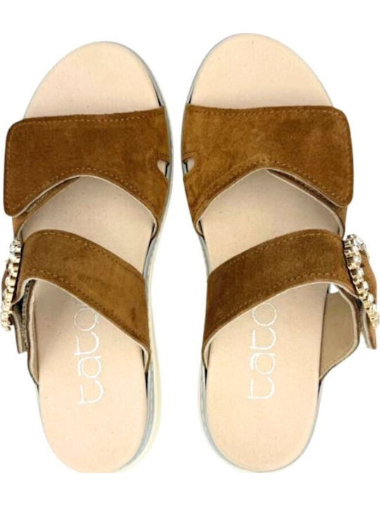 Women's Flat Sandals Anatomic in Brown Color