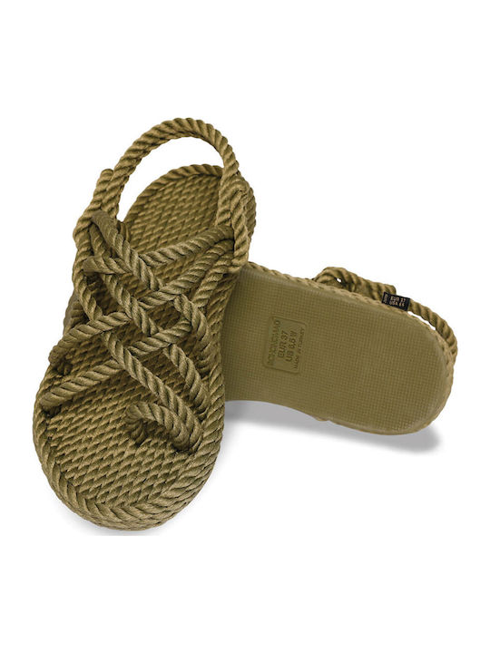 Γυναικεία Σανδάλια Flatforms Χακί