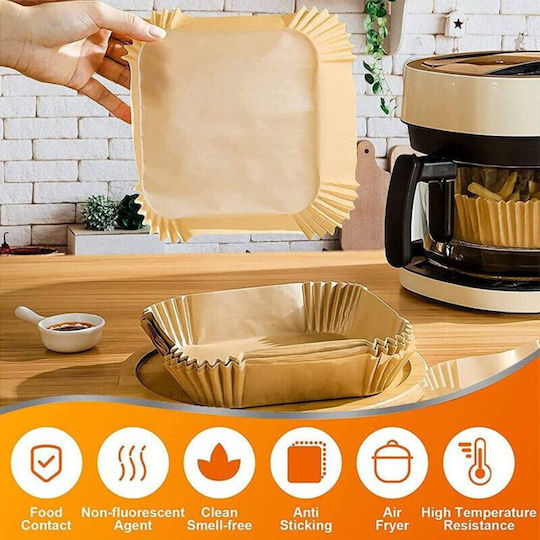 Hârtie De Copt Antiaderentă Pentru Air Fryer 20x20cm 100 Bucăți