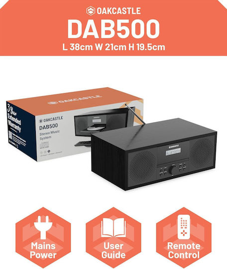 Majority Ηχοσύστημα 2.0 Oakcastle 1000002848 60W με CD Player και Bluetooth