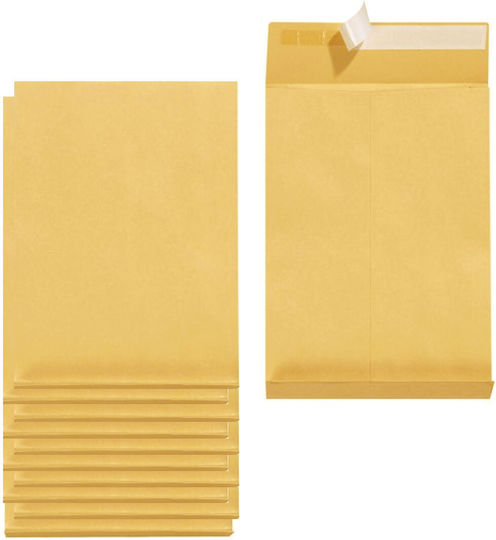 Yellow Self-Adhesive Mailing Envelopes 18.6x26 cm 10 Pieces