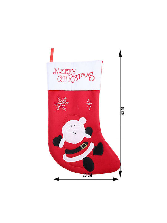 Weihnachtliche Dekorationssocken Flippy Weihnachtsmann Design Rote Größe 20x40 Cm Textil Indoor