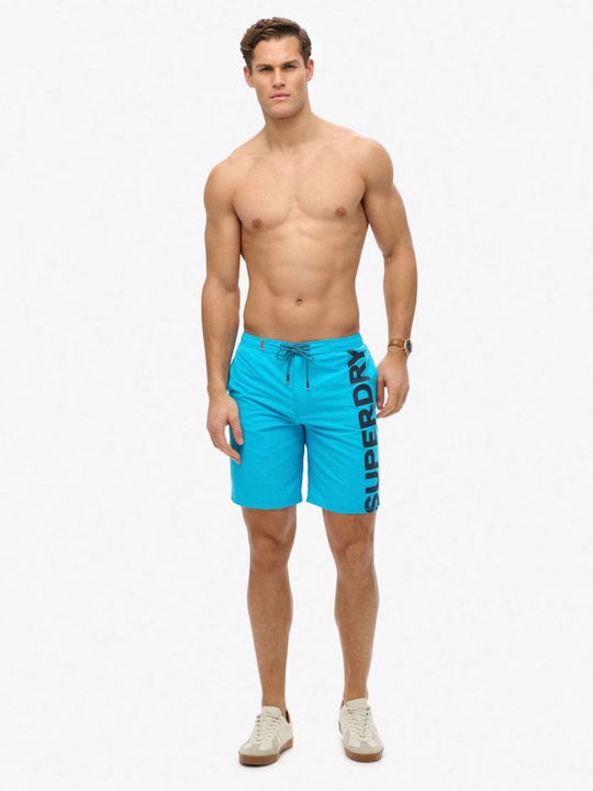 D2 Sdsw Classic 19 Logo Борд Шорти Мъжки Бански Тюркоазен Hawaii Blue