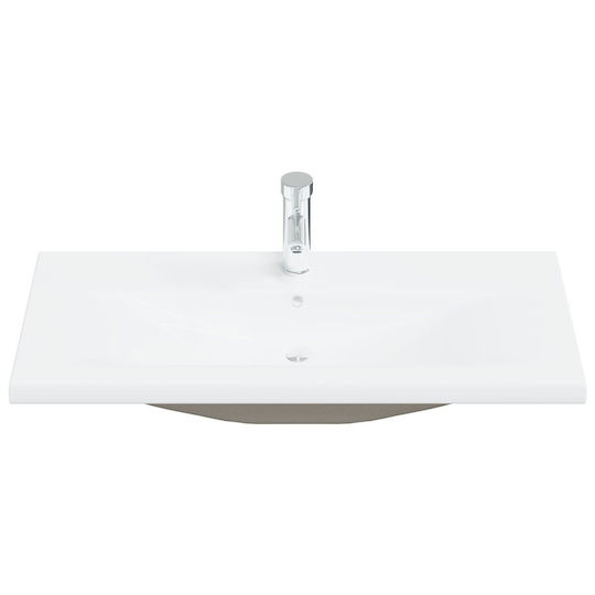 vidaXL Countertop Countertop without Sink, with Mirror & Column Black Oak