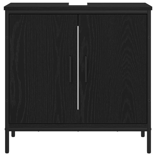 vidaXL Waschtisch Waschtisch ohne Waschbecken, mit Spiegel & Säule Black Oak