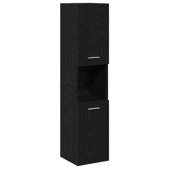 vidaXL Waschtisch Waschtisch ohne Waschbecken, mit Spiegel & Säule Black Oak