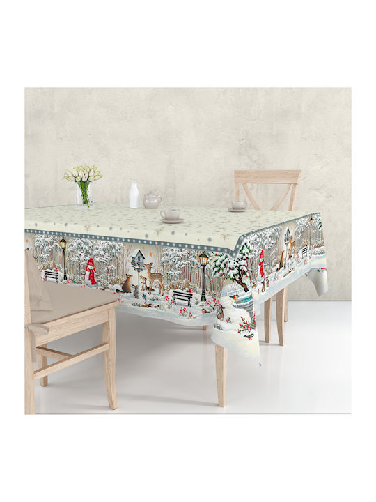 Christmas Tablecloth 140x180 Vassiliadis Joy Silver 854